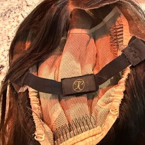 Real human hair  Brown Wig with Black Strap